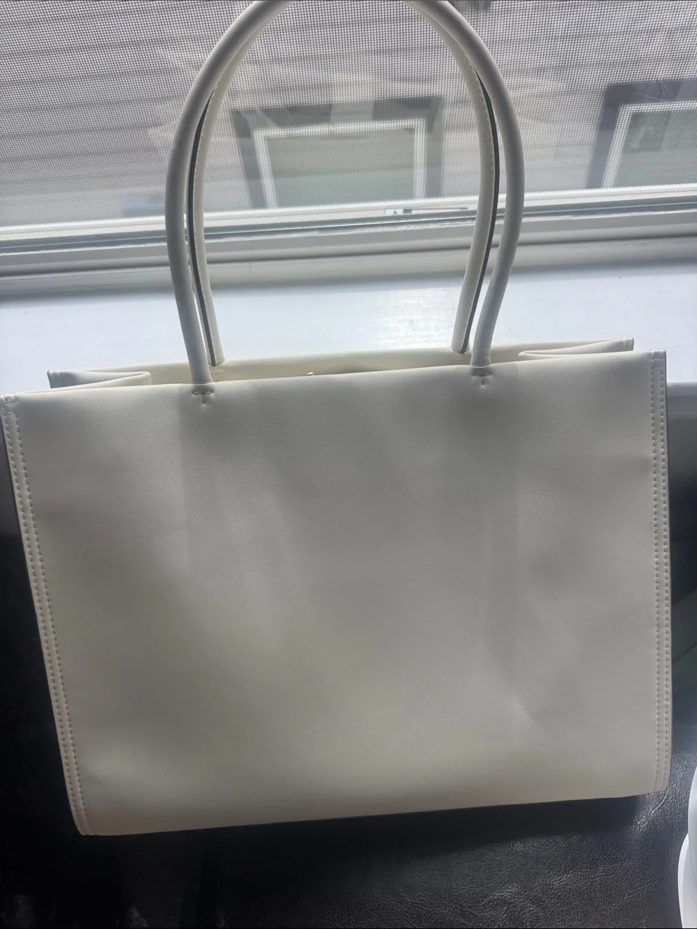 Tory Burch small Ella bio Cream Leather Logo Tote